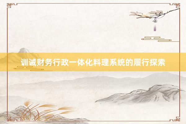 训诫财务行政一体化料理系统的履行探索