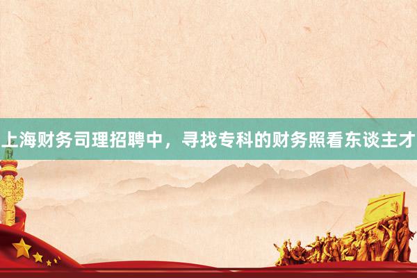 上海财务司理招聘中，寻找专科的财务照看东谈主才